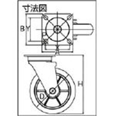 ■イノアック　低始動抵抗キャスター　旋回金具付　Φ１５０　黒　LR-150WJ-BK LR-150WJ-BK