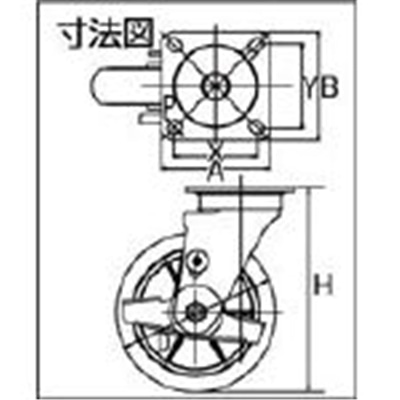 ■イノアック　低始動抵抗キャスター　ストッパー・旋回金具付　Φ１５０　黒　LR-150WJB-BK LR-150WJB-BK