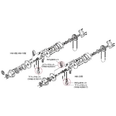 ■象印　ＨＭ－８０ｋｇ・１５０ｋｇ・２５０ｋｇ用外れ止めセット　YHM-K25003 YHM-K25003
