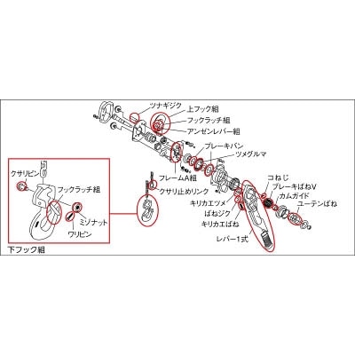 ■キトー　ＬＢ０１６用部品　シタフック組　L5BA016-10212 L5BA016-10212