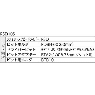 ■ＴＯＮＥ　ラチェットスタビードライバーセット　RSD10S RSD10S