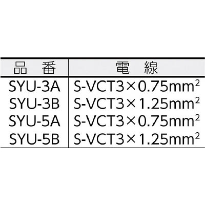 ■正和電工　１２Ａ修理用　取替コード　３ｍ　SYU-3A SYU-3A