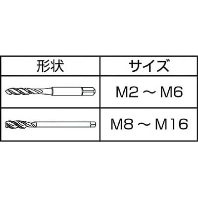 ■ＩＳ　ステンレス用スパイラルタップ　Ｍ２Ｘ０．４　SPT-SUS-M2X0.4(ISP-M2SUS) SPT-SUS-M2X0.4(ISP-M2SUS)