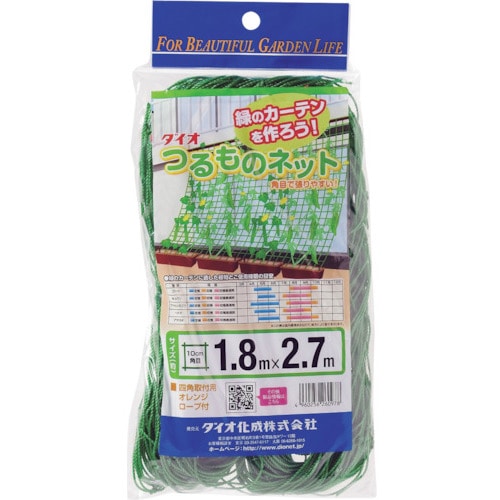 ■Ｄｉｏ　つるもの園芸ネット　緑　１０ｃｍ角目　幅１．８ｍＸ長さ２．７ｍ 260978