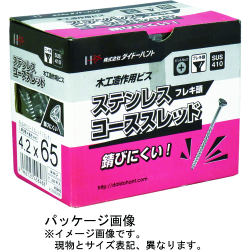 ■ダイドーハント　ステンレスＳＵＳ４１０　コーススレッドフレキ　３．８ｘ５１（４００） 00045846