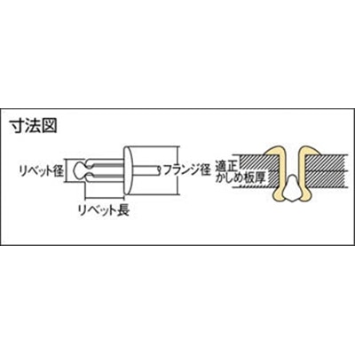 ■エビ　ブラインドリベット（１０００本入）　スティール／スティール　４－３　NS4-3 NS4-3