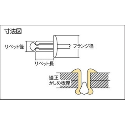 ■エビ　ブラインドリベット（１０００本入）　ステンレス／ステンレス　４－１　NST4-1 NST4-1