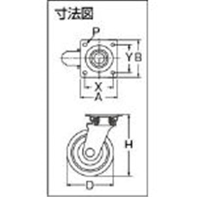 ■ＯＨ　プレスキャスター　自在　ゴム車　１００ｍｍ　OHJ100 OHJ100