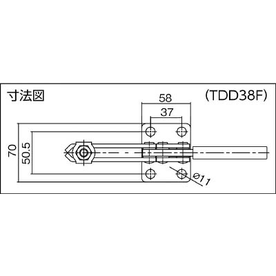 ■スーパー　下方押え型トグルクランプ（水平ハンドル式）　TDD38F TDD38F