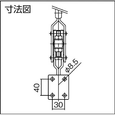 ■スーパー　下方押え型トグルクランプ（垂直ハンドル式）　TDF41F TDF41F