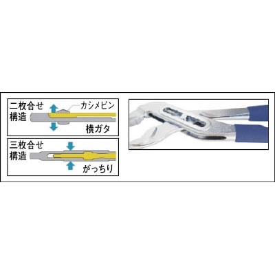 ＴＯＰ　三枚合せウォーターポンププライヤ（ドライバー付）　WP3300 WP3300