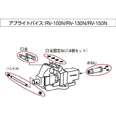 ■トラスコ中山(TRUSCO)　ＳＲＶ１５０用口金固定ネジ　４個セット　SRV150N002 SRV150N002