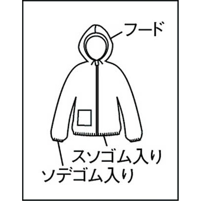 ■トラスコ中山(TRUSCO)　不織布使い捨て保護服フード付ジャンバー　Ｍサイズ　TPC-F-M TPC-F-M