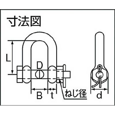 ■トラスコ中山(TRUSCO)　ＳＢＭシャックル　ステンレス製　長さ３２ｍｍ内幅１６ｍｍ  TSBM-8 TSBM-8