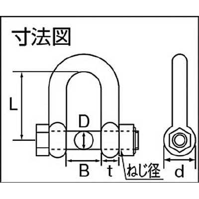 ■トラスコ中山(TRUSCO)　ＳＢＵシャックル　ステンレス製　長さ２８ｍｍ内幅１４ｍｍ  TSBU-7 TSBU-7