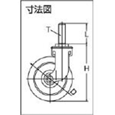 ■トラスコ中山(TRUSCO)　省音キャスター（ねじ式）自在Φ７５エラストマー車  TYEFT-75ELB TYEFT-75ELB