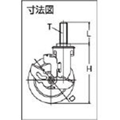 ■トラスコ中山(TRUSCO)　省音キャスター（ねじ式）自在ストッパー付Φ７５エラストマー車  TYEFT-75ELBDS TYEFT-75ELBDS