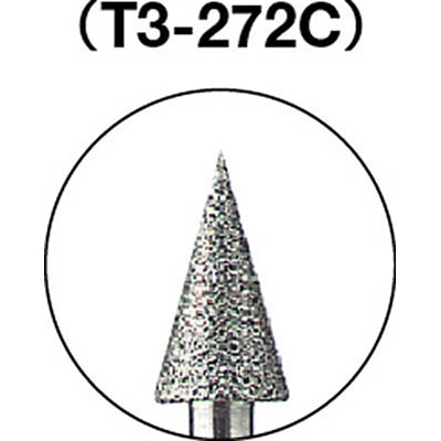 ■トラスコ中山(TRUSCO)　ダイヤモンドバー　Φ６Ｘ刃長１０．６Ｘ軸３　＃１００　T3-272C T3-272C