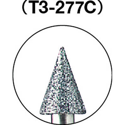■トラスコ中山(TRUSCO)　ダイヤモンドバー　Φ６Ｘ刃長７Ｘ軸３　＃１００　T3-277C T3-277C
