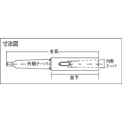 ■トラスコ中山(TRUSCO)　ドリルソケット焼入研磨品　ロング　ＭＴ５ＸＭＴ５　首下２５０ｍｍ　TDCL-55-250 TDCL-55-250