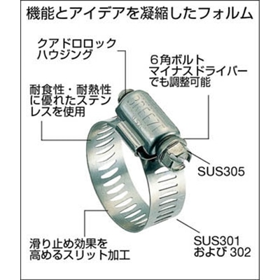 ■トラスコ中山(TRUSCO)　ステンレス強力機械ホースバンド　締付径８～１２ｍｍ  P-TSB-12  (8-12) P-TSB-12 (8-12)