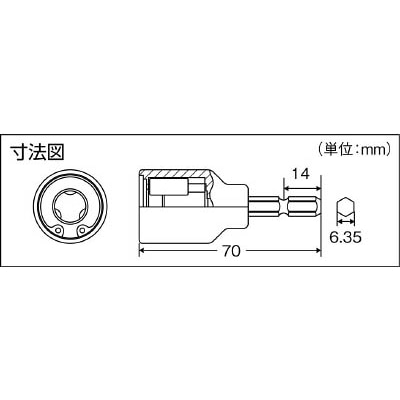 ■トラスコ中山(TRUSCO)　電動ドライバーソケット　全ネジ適応　ネジ径Ｗ３／８　TEZN-38 TEZN-38