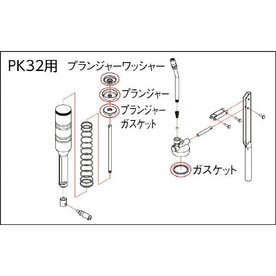 ■トラスコ中山(TRUSCO)　高圧グリスガンＰＫ３２用　プランジャー　PK32006 PK32006