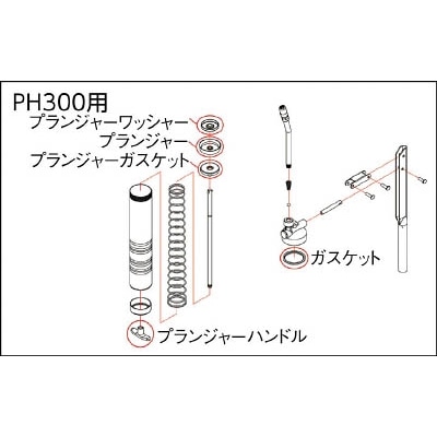 ■トラスコ中山(TRUSCO)　高圧グリスガンＰＨ３００用　プランジャーガスケット　PH300007 PH300007