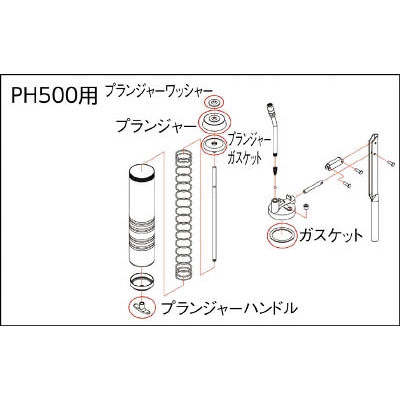 ■トラスコ中山(TRUSCO)　高圧グリスガンＰＨ５００用　プランジャー　PH500006 PH500006