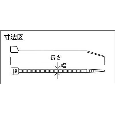 ■トラスコ中山(TRUSCO)　リリースタイ　幅３．６ｍｍＸ１００ｍｍ　最大結束Φ２５　耐候性　TRRCV-100W TRRCV-100W
