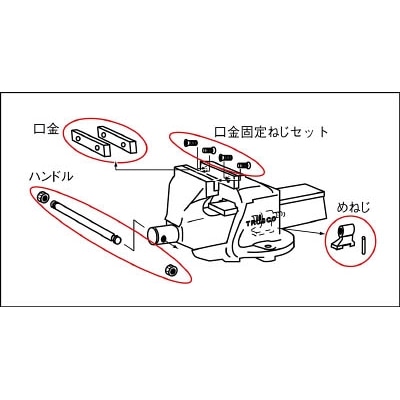 ■トラスコ中山(TRUSCO)　回転台付アンビルバイス　ＶＲＳ２００Ｎ用　テーブルハンドル　VRS200NHB VRS200NHB