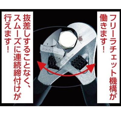 ■トラスコ中山(TRUSCO)　ラチェット式モンキーレンチ（口開２４ｍｍ）　TRMK-200 TRMK-200