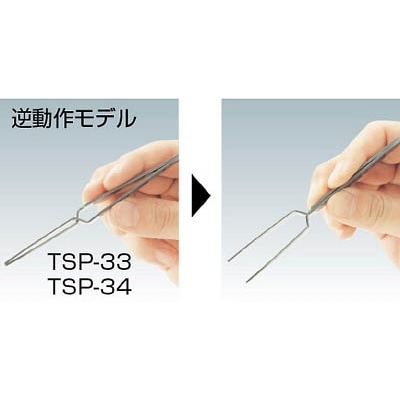 ■トラスコ中山(TRUSCO)　ステンレス製ピンセット　１７０ｍｍ　逆動作タイプ  TSP-33 TSP-33