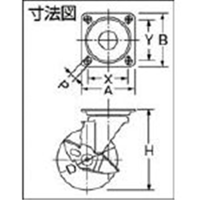 ■トラスコ中山(TRUSCO)　プレス製省音キャスター　自在ストッパー付　Φ１００  TXUJB-100  (ﾌﾞﾚ-ｷﾂｷ100MM) TXUJB-100 (ﾌﾞﾚ-ｷﾂｷ100MM)