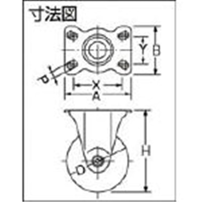 ■トラスコ中山(TRUSCO)　プレス製省音キャスター　固定　Φ１００  TXUK-100  (100MM) TXUK-100 (100MM)