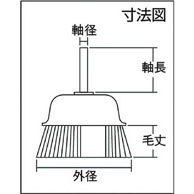 ■トラスコ中山(TRUSCO)　軸付カップブラシ　φ７５Ｘ軸６　真鍮メッキ鋼線　線径０．２５　TB-6641 TB-6641