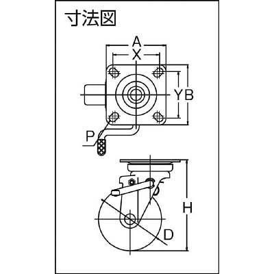 ■トラスコ中山(TRUSCO)　耐熱性フェノールキャスター　自在ダブルストッパー付　Φ１００  TYPBJB-100A TYPBJB-100A