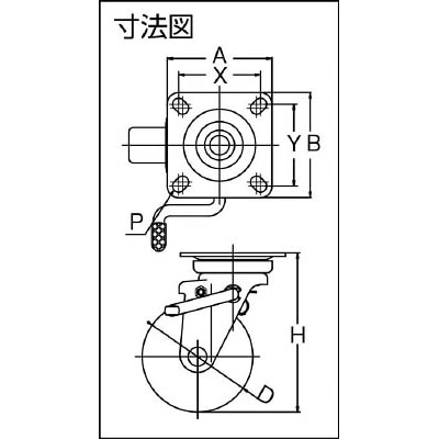 ■トラスコ中山(TRUSCO)　帯電防止ウレタンキャスター　自在ダブルストッパー付　Φ１００  TYUEJB-100A TYUEJB-100A