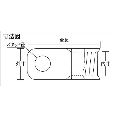 ■トラスコ中山(TRUSCO)　裸圧着端子ＣＢ型Φ８．４長さ４６．５  T-CB60-8 T-CB60-8