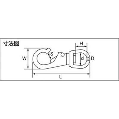 ■トラスコ中山(TRUSCO)　スイベルスナップ　ステンレス製　線径Φ５Ｘ開口１２ｍｍ　１個入  TSS-2 TSS-2
