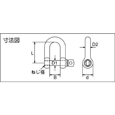 ■トラスコ中山(TRUSCO)　ネジシャックル　ステンレス製　４ｍｍ  TNS-4 TNS-4