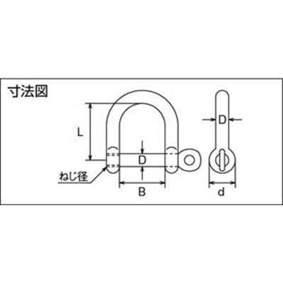 ■トラスコ中山(TRUSCO)　ワイドネジシャックル　ステンレス製　線径Φ６Ｘ開口２４ｍｍ  TNS-6W TNS-6W