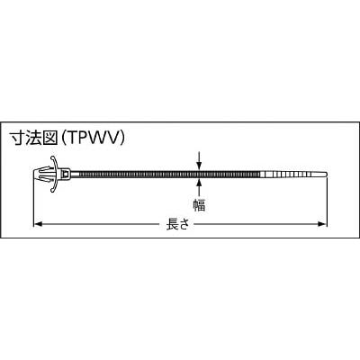 ■トラスコ中山(TRUSCO)　プッシュマウントタイ（ウィング）　幅３．５ｘ１５７　取付穴径４．６　TPWVS-155M TPWVS-155M