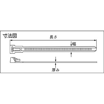 ■トラスコ中山(TRUSCO)　イージーリリ－スタイ幅７．６ｍｍ×３０３ｍｍ最大結束Φ１０８耐候性　TRERHV-300LW TRERHV-300LW
