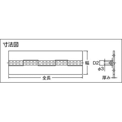 ■トラスコ中山(TRUSCO)　ステンレス製蝶番　全長１００ｍｍ  TKH-100CNA TKH-100CNA