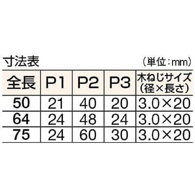 ■トラスコ中山(TRUSCO)　ステンレス製抜き差し蝶番　右用　全長５０ｍｍ  TKN-50CR TKN-50CR