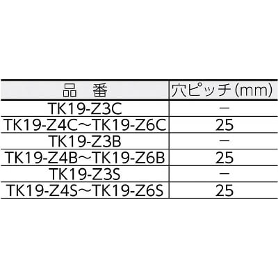 ■トラスコ中山(TRUSCO)　ジョイント金具１９型Ｚクローム寸法５４×２７穴数３  TK19-Z3C TK19-Z3C