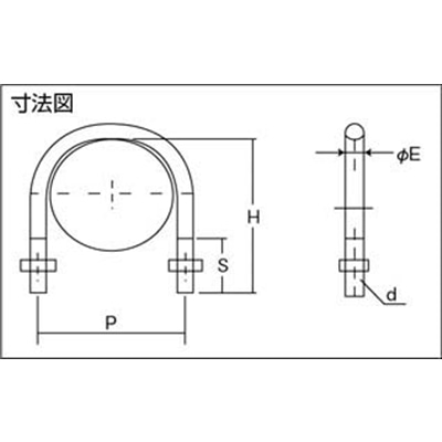 ■トラスコ中山(TRUSCO)　ＰＣ管用Ｕボルト　クロメート　呼び径１５Ａ　ねじ径Ｗ３／８  TPCU-BT15A  (15A) TPCU-BT15A (15A)