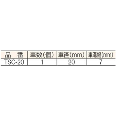 ■トラスコ中山(TRUSCO)　スライド滑車　ステンレス製　車径２０ｍｍ　１個入  TSC-20 TSC-20