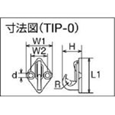 ■トラスコ中山(TRUSCO)　ウォールフック　ステンレス製　＃０  TIP-0 TIP-0